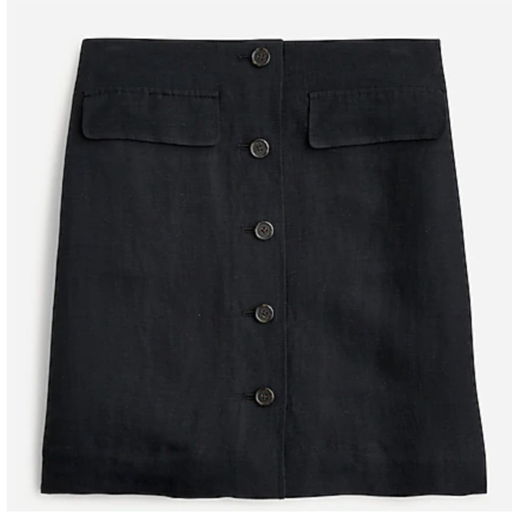 J. Crew Black Button-Down A-line Skirt